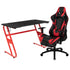 Gaming Desk and Footrest Reclining Gaming Chair Set with Cup Holder and Headphone Hook