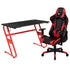 Gaming Desk and Reclining Gaming Chair Set with Cup Holder and Headphone Hook