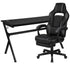 Gaming Desk with Cup Holder/Headphone Hook/Removable Mousepad Top & Reclining Back/Arms Gaming Chair with Footrest