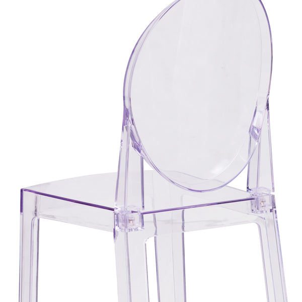 Ghost Barstool with Oval Back in Transparent Crystal - Wedding Chairs