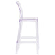 Ghost Barstool with Square Back in Transparent Crystal - Wedding Chairs