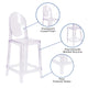 Ghost Counter Stool with Oval Back in Transparent Crystal - Wedding Chairs