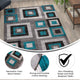 Turquoise,6' x 9' |#| Modern Geometric Design Area Rug in Turquoise, Grey, and White - 6' x 9'