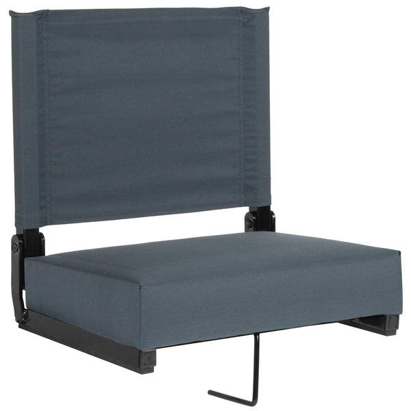 Dark Blue |#| 500 lb. Rated Lightweight Stadium Chair-Handle-Padded Seat, Dark Blue