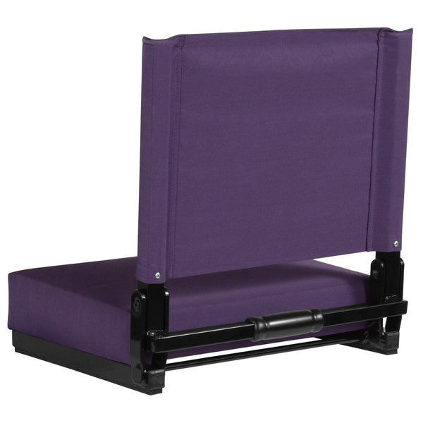 Dark Purple |#| 500 lb. Rated Lightweight Stadium Chair-Handle-Padded Seat, Dark Purple