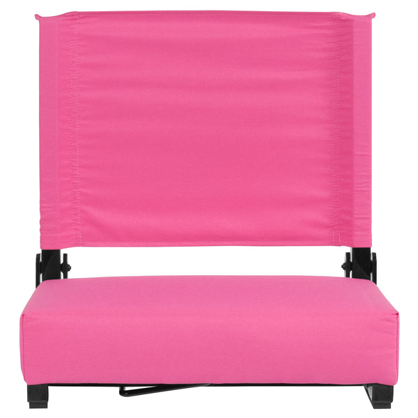 Pink |#| 500 lb. Rated Lightweight Stadium Chair-Handle-Padded Seat, Pink