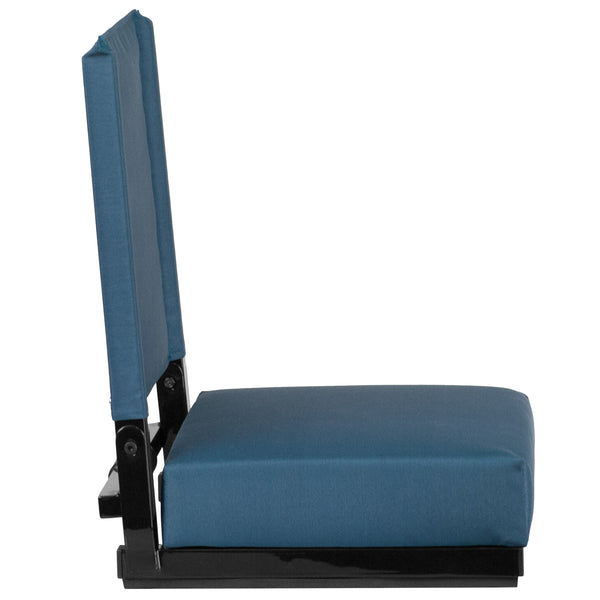 Teal |#| 500 lb. Rated Lightweight Stadium Chair-Handle-Padded Seat, Teal