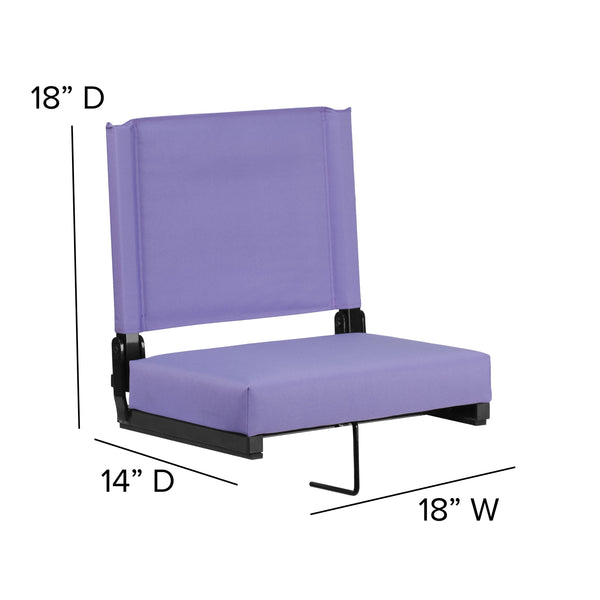 Purple |#| 500 lb. Rated Lightweight Stadium Chair-Handle-Padded Seat, Purple