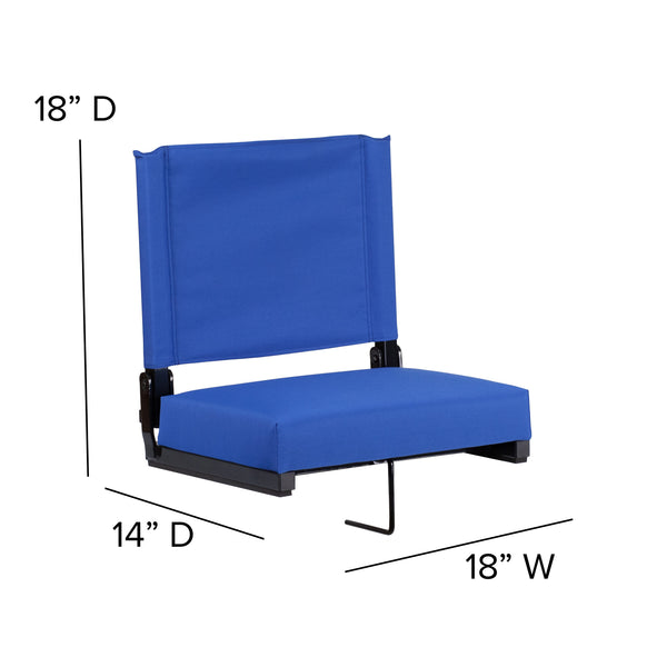 Blue |#| 500 lb. Rated Lightweight Stadium Chair-Handle-Padded Seat, Blue