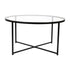 Greenwich Collection Coffee Table - Modern Glass Accent Table with Crisscross Frame