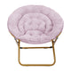 Dusty Purple Fabric/ Soft Gold Frame |#| Folding XL Faux Fur Saucer Chair for Dorm or Bedroom - Dusty Purple/Soft Gold