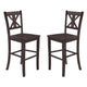 Gray Wash Walnut |#| Commercial Grade Wooden Bar Height Stool in Gray Wash, Set of 2 Walnut