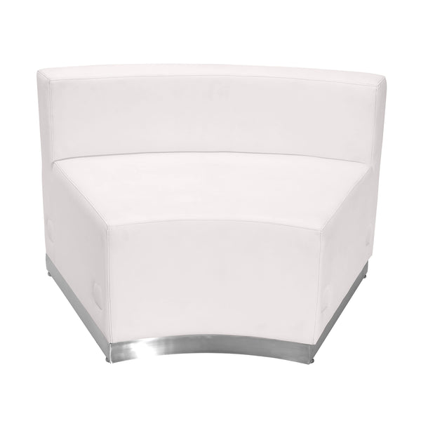 Melrose White |#| 10 PC White LeatherSoft Modular Reception Configuration w/Taut Back &Seat