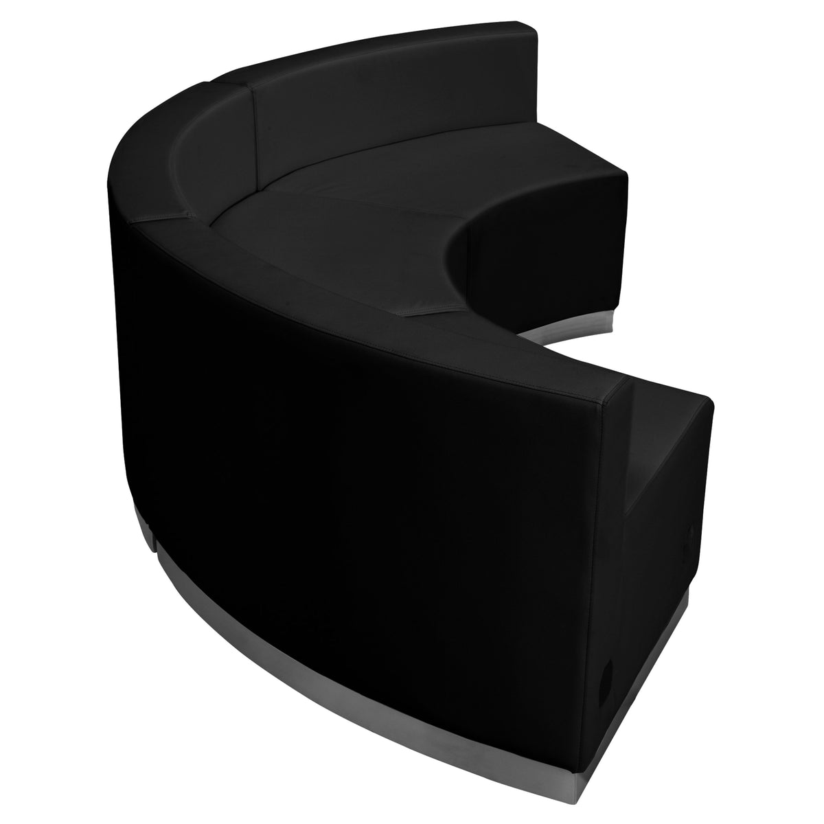 Black |#| 3 PC Black LeatherSoft Modular Reception Configuration w/Taut Back &Seat