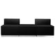 Black |#| 3 PC Black LeatherSoft Modular Reception Configuration w/Taut Back &Seat