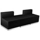 Black |#| 3 PC Black LeatherSoft Modular Reception Configuration w/Taut Back &Seat