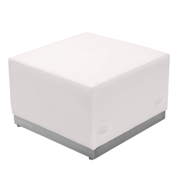 Melrose White |#| 8 PC White LeatherSoft Modular Reception Configuration w/Taut Back &Seat