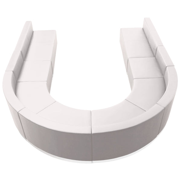 Melrose White |#| 8 PC White LeatherSoft Modular Reception Configuration w/Taut Back &Seat