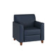 Navy |#| Navy LeatherSoft Chair with Clean Line Stitched Frame - Reception Seating