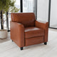 Cognac |#| Cognac LeatherSoft Chair with Clean Line Stitched Frame - Reception Seating