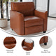 Cognac |#| Cognac LeatherSoft Chair with Clean Line Stitched Frame - Reception Seating