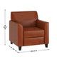 Cognac |#| Cognac LeatherSoft Chair with Clean Line Stitched Frame - Reception Seating