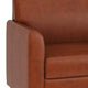 Cognac |#| Cognac LeatherSoft Chair with Clean Line Stitched Frame - Reception Seating