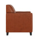 Cognac |#| Cognac LeatherSoft Chair with Clean Line Stitched Frame - Reception Seating