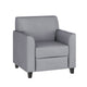 Gray |#| Gray LeatherSoft Chair with Clean Line Stitched Frame - Reception Seating