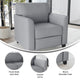 Gray |#| Gray LeatherSoft Chair with Clean Line Stitched Frame - Reception Seating