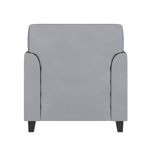Gray |#| Gray LeatherSoft Chair with Clean Line Stitched Frame - Reception Seating