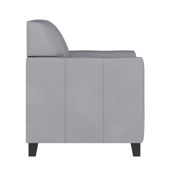 Gray |#| Gray LeatherSoft Chair with Clean Line Stitched Frame - Reception Seating