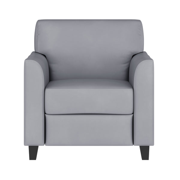 Gray |#| Gray LeatherSoft Chair with Clean Line Stitched Frame - Reception Seating