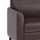 Brown |#| Brown LeatherSoft Chair with Clean Line Stitched Frame - Reception Seating