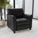 Black |#| Black LeatherSoft Chair with Clean Line Stitched Frame - Reception Seating