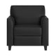Black |#| Black LeatherSoft Chair with Clean Line Stitched Frame - Reception Seating