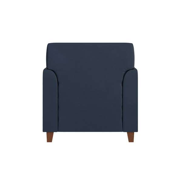 Navy |#| Navy LeatherSoft Chair with Clean Line Stitched Frame - Reception Seating