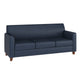 Navy |#| Navy LeatherSoft Sofa with Clean Line Stitched Frame - Reception Seating