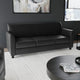 Black |#| Black LeatherSoft Sofa with Clean Line Stitched Frame - Reception Seating