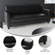 Black |#| Black LeatherSoft Sofa with Clean Line Stitched Frame - Reception Seating