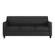 Black |#| Black LeatherSoft Sofa with Clean Line Stitched Frame - Reception Seating