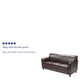 Brown |#| Brown LeatherSoft Sofa with Clean Line Stitched Frame - Reception Seating