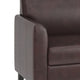 Brown |#| Brown LeatherSoft Sofa with Clean Line Stitched Frame - Reception Seating