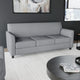 Gray |#| Gray LeatherSoft Sofa with Clean Line Stitched Frame - Reception Seating