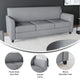 Gray |#| Gray LeatherSoft Sofa with Clean Line Stitched Frame - Reception Seating