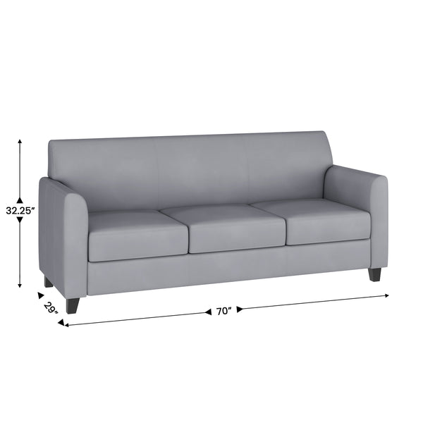 Gray |#| Reception Set in Gray with Clean Line Stitched Frame - Hospitality Seating