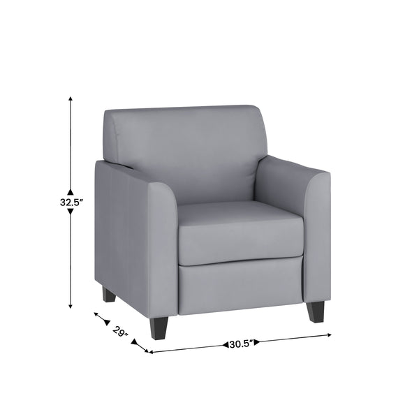 Gray |#| Reception Set in Gray with Clean Line Stitched Frame - Hospitality Seating