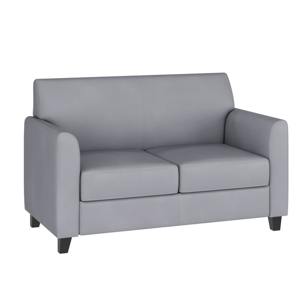 Gray |#| Reception Set in Gray with Clean Line Stitched Frame - Hospitality Seating