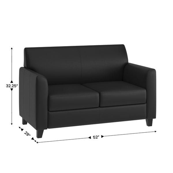 Black |#| Reception Set in Black with Clean Line Stitched Frame - Hospitality Seating