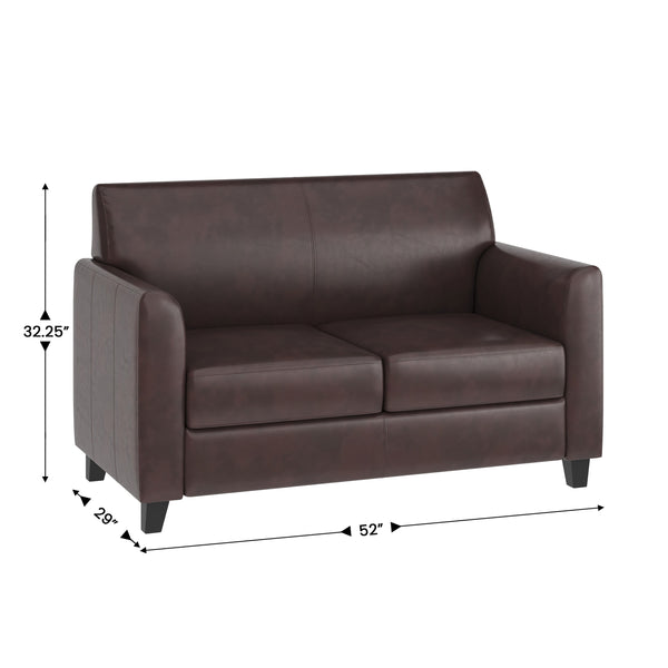 Brown |#| Reception Set in Brown with Clean Line Stitched Frame - Hospitality Seating